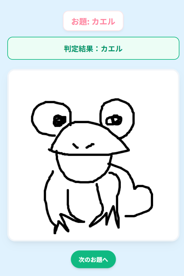 AIお絵かき判定ゲームのタイトル画面